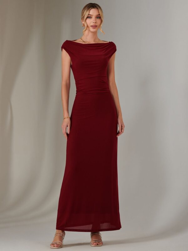 Jolie Moi Red Eva Round Neck Sleeveless Maxi Dress