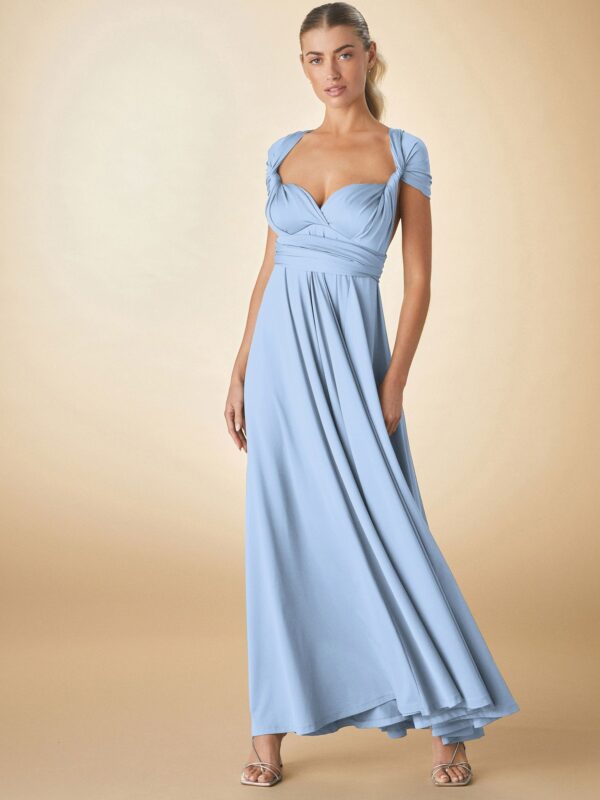 Pastel Blue Jersey Multiway Bridesmaid Wedding Maxi Dress